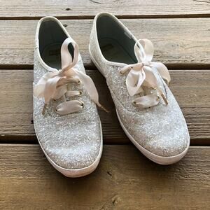Keds x Kate Spade White Champion Glitter Sneakers